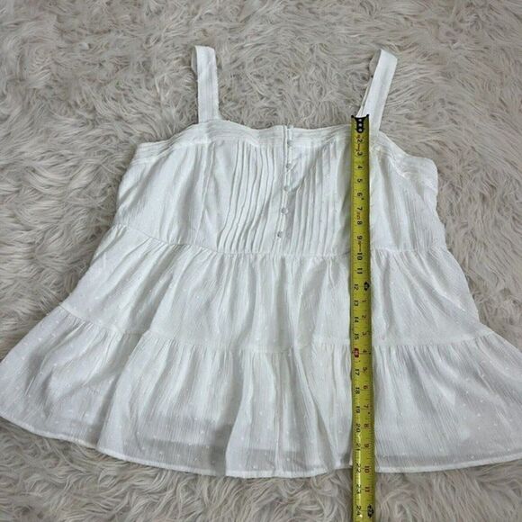 Torrid Womens 3X White Swiss Dot Washable Gauze Tiered Pin Tuck Tank Top NWT - Picture 5 of 12